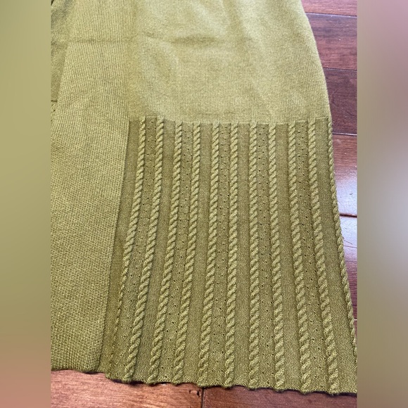 Vila Milano Open Front Knit Cardigan Womens Medium Army Green Long Sleeve - Picture 3 of 8